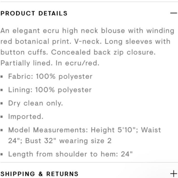 Self-Portrait High Neck Printed Blouse NWOT Size 6 - Picture 15 of 15